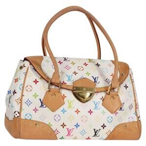 LOUIS VUITTON Monogram Multicolor Beverly GM Hand Bag White M40201